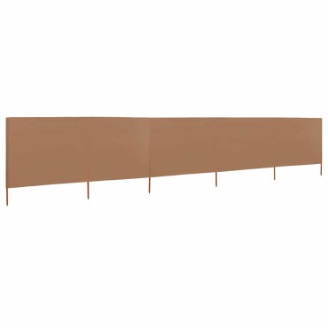 vidaXL Προστατευτικό Αέρα με 5 Πάνελ Taupe 600 x 80 εκ. Υφασμάτινο