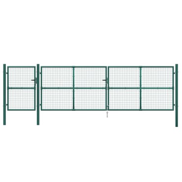 vidaXL Πόρτα Κήπου με Διχτυωτό Υλικό Πράσινο 500x125 εκ. από Γαλβανισμένο Ατσάλι
