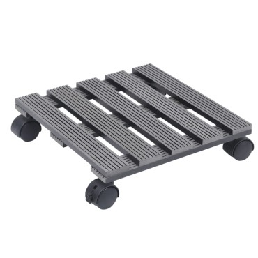 vidaXL Βάσεις για Γλάστρες με Ρόδες 4 τεμ. Γκρι 30x30x7,5 εκ. από WPC