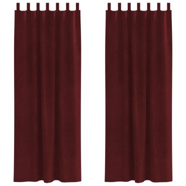 vidaXL Κουρτίνες συσκότισης 2 τμχ. Κόκκινο 140x225cm Βελούδο