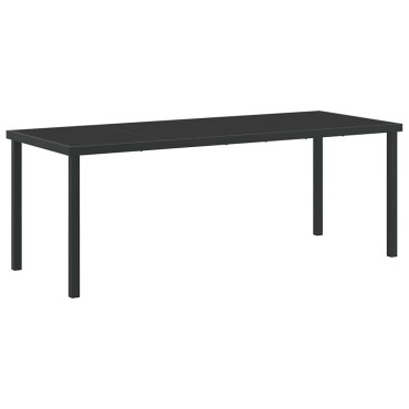 vidaXL Τραπέζι Κήπου Μαύρο 200x80x73cm Μέταλλο 1 τεμ.