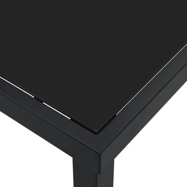 vidaXL Τραπέζι Κήπου Μαύρο 200x80x73cm Μέταλλο 1 τεμ.