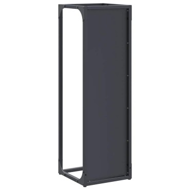 vidaXL Ράφι για καυσόξυλα Ανθρακί 25x25x80 cm Ατσάλι ψυχρής έλασης