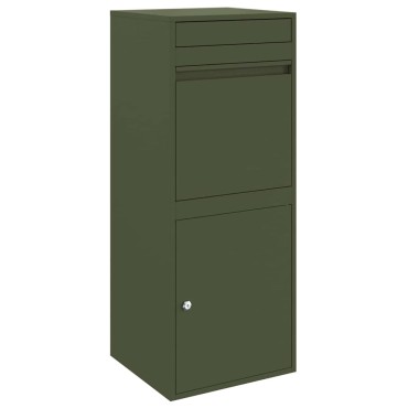 vidaXL Θυρίδα Πακέτων με αποθήκευση Λαδί 47,5 x 38 x 59 εκ. Ατσάλι