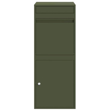 vidaXL Θυρίδα Πακέτων με αποθήκευση Λαδί 47,5 x 38 x 59 εκ. Ατσάλι