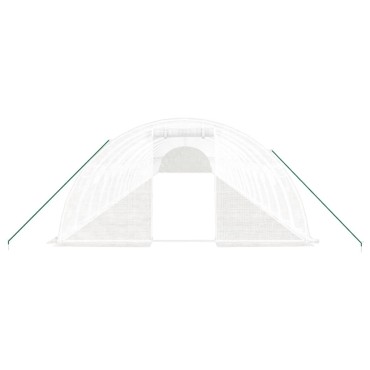 vidaXL Θερμοκήπιο Λευκό 96 μ² 24 x 4 x 2 μ. με Ατσάλινο Πλαίσιο