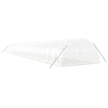 vidaXL Θερμοκήπιο Λευκό 96 μ² 24 x 4 x 2 μ. με Ατσάλινο Πλαίσιο