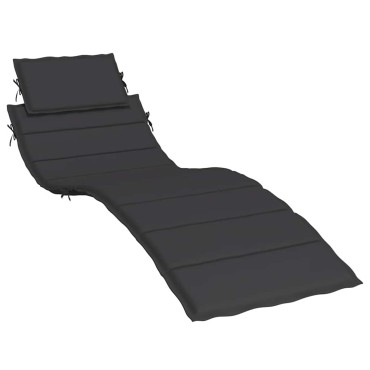 vidaXL Μαξιλάρι Ξαπλώστρας Μαύρο 186x58x4cm από Ύφασμα Oxford