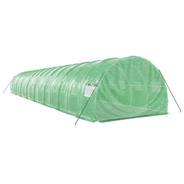 vidaXL Θερμοκήπιο Πράσινο 48 μ² 16 x 3 x 2 μ. με Ατσάλινο Πλαίσιο