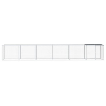 vidaXL Κοτέτσι - Κλουβί με Στέγη Ανθρακί 603x98x90 εκ. Γαλβαν. Ατσάλι