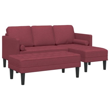 vidaXL Σετ Καναπέ 2 τεμ. Κόκκινο Πολυεστέρας 173x131x67cm  Διθέσιος