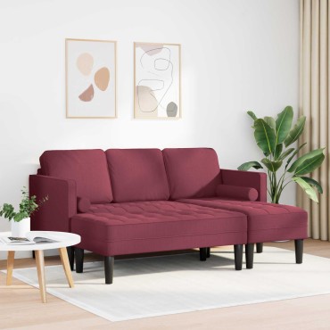 vidaXL Σετ Καναπέ 2 τεμ. Κόκκινο Πολυεστέρας 173x131x67cm  Διθέσιος