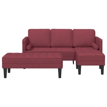 vidaXL Σετ Καναπέ 2 τεμ. Κόκκινο Πολυεστέρας 173x131x67cm  Διθέσιος