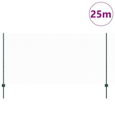 vidaXL Εξαγωνική Φράχτη με Στύλο 25x1,2 μ PVC-Επικαλυμμένο Ατσάλι