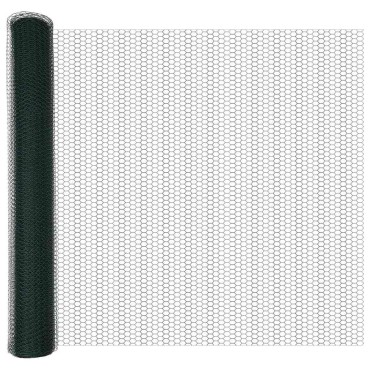 vidaXL Εξαγωνική Φράχτη με Στύλο 25x1,2 μ PVC-Επικαλυμμένο Ατσάλι