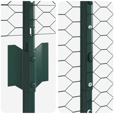 vidaXL Εξαγωνική Φράχτη με Στύλο 25x1,2 μ PVC-Επικαλυμμένο Ατσάλι