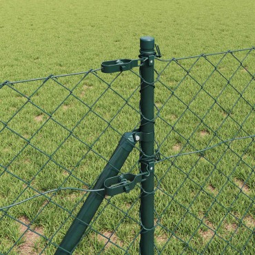 vidaXL Φράκτης από αλυσίδα για σταθερή βάση 0,8x25 m Πράσινο Δίχτυ