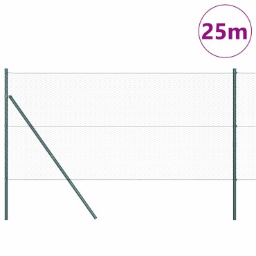 vidaXL Έξιγωνο φράχτη σταθερού εδάφους 25x1,2 μ Πράσινο Δίχτυ