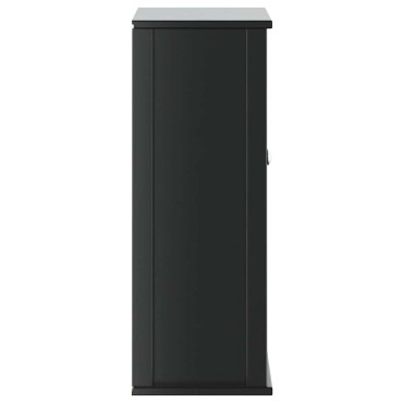 vidaXL Ντουλάπι Μπάνιου Επιτοίχιο BERG Μαύρο 69,5x27x71,5cm Μασίφ Ξύλο
