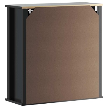 vidaXL Ντουλάπι Μπάνιου Επιτοίχιο BERG Μαύρο 69,5x27x71,5cm Μασίφ Ξύλο