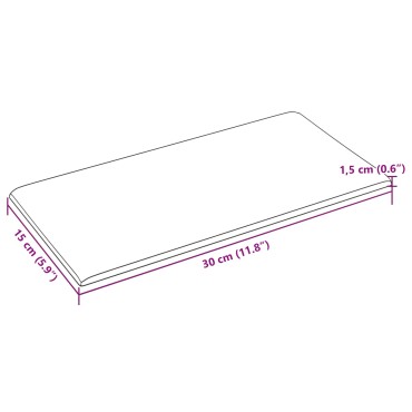 vidaXL Κεφαλάρι Τοίχου 12 τμχ. 30 x 15 cm Σκούρο Γκρι ύφασμα