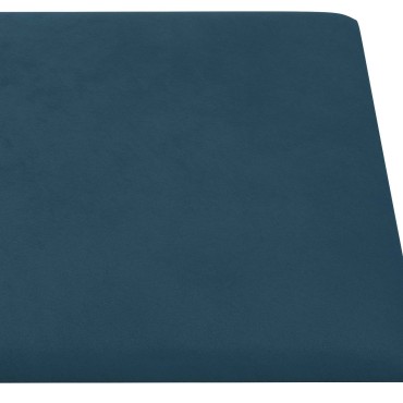 vidaXL Κεφαλάρι Τοίχου 12 τεμ. Μπλε Βελούδο 60x1.5x30cm