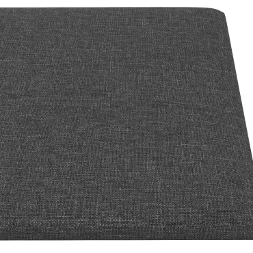 vidaXL Κεφαλάρι Τοίχου 12 τμχ. 90 x 30 cm Σκούρο Γκρι ύφασμα