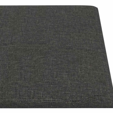 vidaXL Κεφαλάρι Τοίχου 12 τμχ. 90 x 15 cm Σκούρο Γκρι ύφασμα