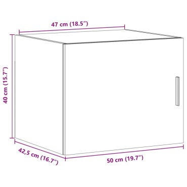vidaXL Ντουλάπι Τοίχου Καπνιστή Δρυς 50x42,5x40cm Επεξεργασμένο Ξύλο 1 τεμ.