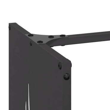 vidaXL Ράφι Καυσόξυλων Μαύρο 40x30x80 εκ. Χάλυβας ψυχρής έλασης