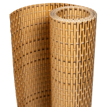vidaXL Διαχωριστικό Βεράντας Ανοιχτό Καφέ 400x90cm Συνθετικό Ρατάν