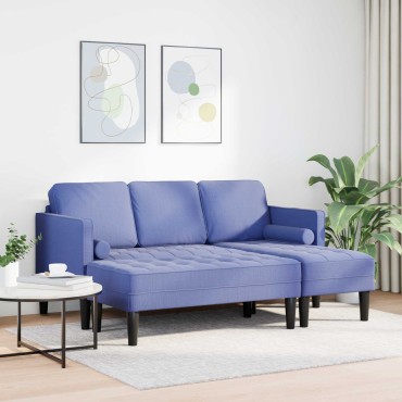 vidaXL Σετ Καναπέ 2 τεμ. Μπλε τζην Πολυεστέρας 173x131x67cm  Διθέσιος