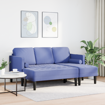 vidaXL Σετ Καναπέ 2 τεμ. Μπλε τζην Πολυεστέρας 173x131x67cm  Διθέσιος