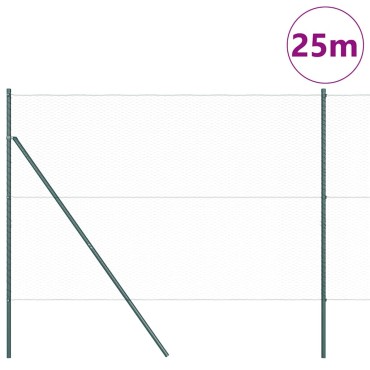 vidaXL Έξιγωνο φράχτη σταθερού εδάφους 25x1,5 m Πράσινο Δίχτυ