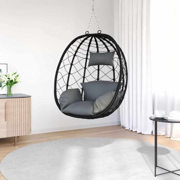 vidaXL Κρεμαστή καρέκλα αυγό Ανθρακί 91,5 x 54,5 x 107 εκ