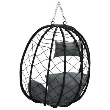 vidaXL Κρεμαστή καρέκλα αυγό Ανθρακί 91,5 x 54,5 x 107 εκ