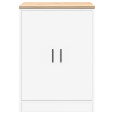 vidaXL ντουλάπι αποθήκευσης γκαράζ Λευκό 60x51x85 εκ μασίφ ξύλο πεύκο