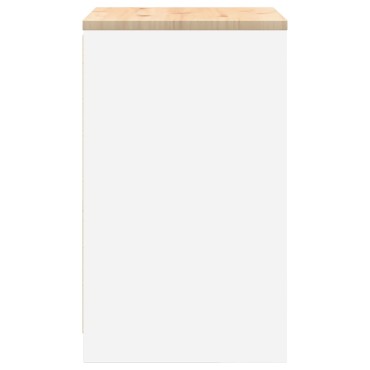 vidaXL ντουλάπι αποθήκευσης γκαράζ Λευκό 60x51x85 εκ μασίφ ξύλο πεύκο