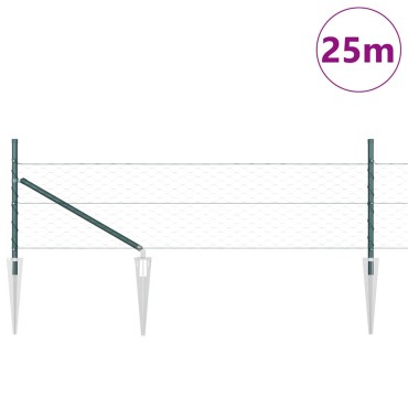 vidaXL Εξαγωνική Φράχτη με Στύλο 25x0,5 m PVC-Επικαλυμμένο Ατσάλι