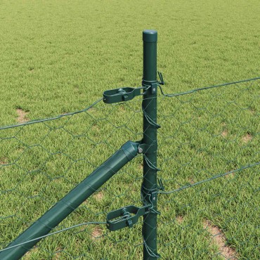 vidaXL Εξαγωνική Φράχτη με Στύλο 25x0,5 m PVC-Επικαλυμμένο Ατσάλι