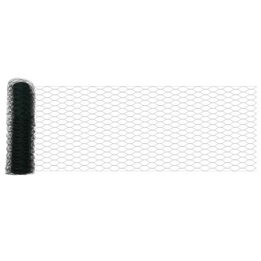 vidaXL Εξαγωνική Φράχτη με Στύλο 25x0,5 m PVC-Επικαλυμμένο Ατσάλι