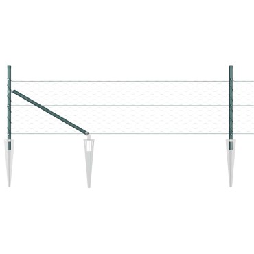 vidaXL Εξαγωνική Φράχτη με Στύλο 25x0,5 m PVC-Επικαλυμμένο Ατσάλι