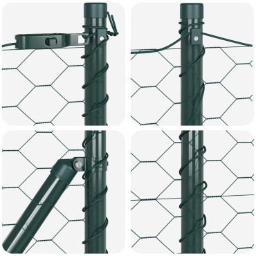 vidaXL Εξαγωνική Φράχτη με Στύλο 25x0,5 m PVC-Επικαλυμμένο Ατσάλι