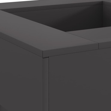 vidaXL Φωτιά σε μπολ Μαύρο 80 x 80 x 40 cm Ατσάλι Σκληρυθέν στον Αέρα
