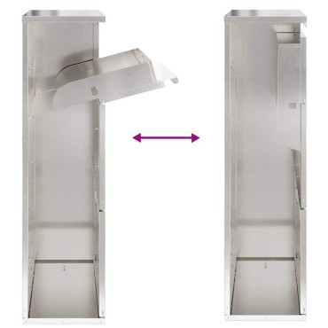 vidaXL Θυρίδα Πακέτων Ασημί 44 x 22 x 82 εκ. Ανοξείδωτο ατσάλι