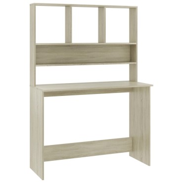 vidaXL Γραφείο με Ράφια Sonoma Δρυς 110x45x157cm από Μοριοσανίδα 1 τεμ.