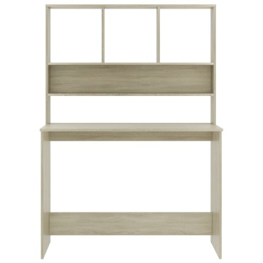 vidaXL Γραφείο με Ράφια Sonoma Δρυς 110x45x157cm από Μοριοσανίδα 1 τεμ.