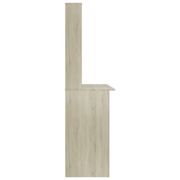 vidaXL Γραφείο με Ράφια Sonoma Δρυς 110x45x157cm από Μοριοσανίδα 1 τεμ.