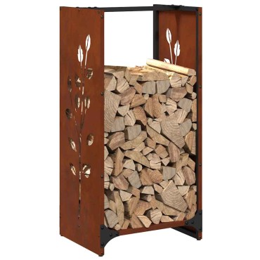 Ράφι για καυσόξυλα vidaXL 40x30x80 cm Ατσάλι σκληρυθέν στον αέρα