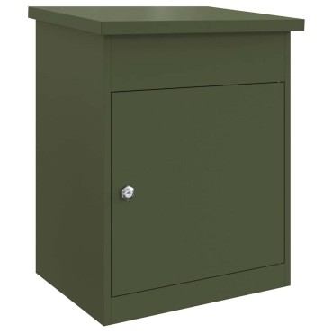 vidaXL Θυρίδα Πακέτων με αποθήκευση Λαδί 47,5 x 38 x 59 εκ. Ατσάλι